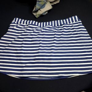 Lands End striped Swim Skort Sz 18